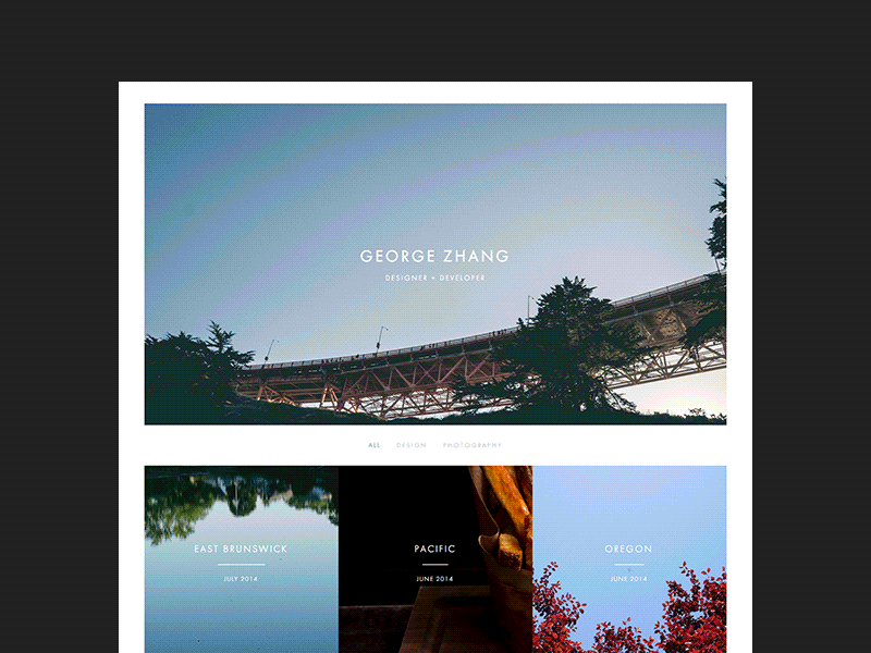 Personal Site 2014 code design futura header layout minimal photo photography square ui web