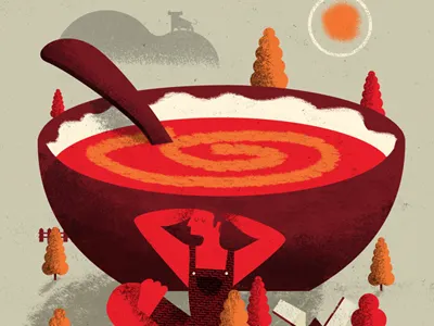 Gazpacho3 bull countryside daniele simonelli dsgn gazpacho illustration man recipe spain sun texture tree