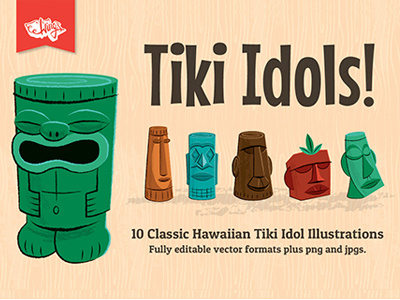 Tiki Idols! design tools designs hawaii hawaiian icons stock illustrations tiki tiki idols vector