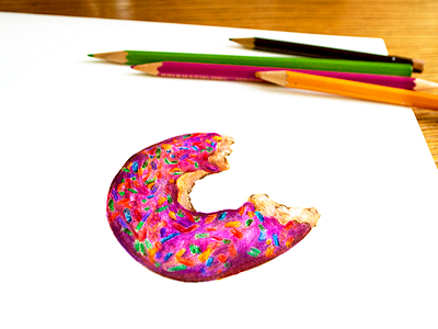 Donut "c" color creative draw drawing lettering pencil process realistic sketch sweet type workspace