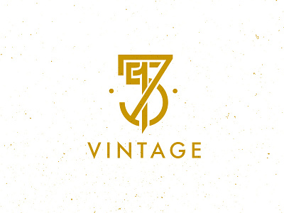 715 Vintage Logo 715 antique branding flat gold identity logo logo mark minimal monogram texture vintage