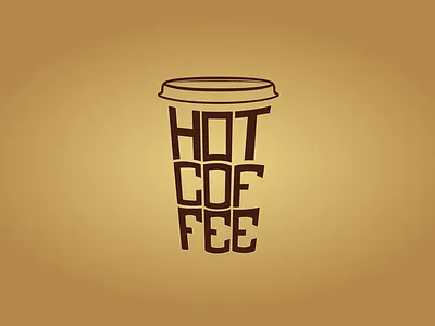 Hot Coffee brown coffee cup hot type typography