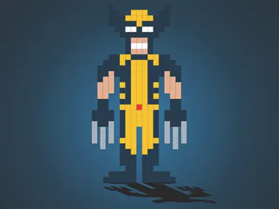 Marvel March Wolverine 8 bit design illustration marvel pixel