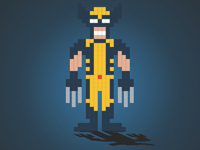 Marvel March Wolverine 8 bit design illustration marvel pixel