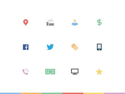 Data Signal Icons color icons radius
