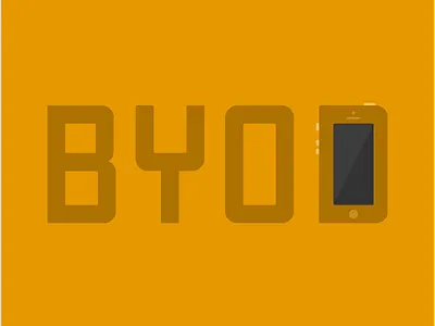 Bring Your Own Device byod clean device flat illustration iphone mobile vector