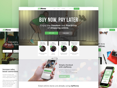 Zipmoney Redesign desktop finance green landing redesign responsive ui