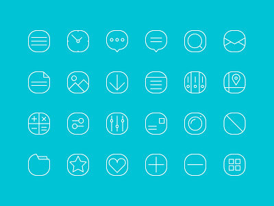 20+ Simple Line Icons blue free freebie icon icons line music psd set stroke ui white