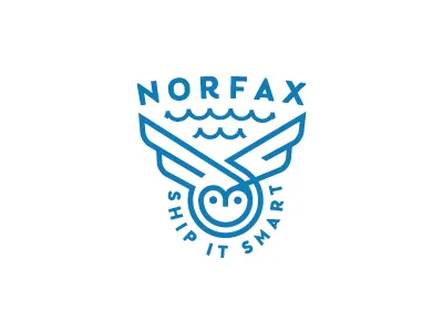 norfax cargo emblem logo logotype owl shipping sign smart