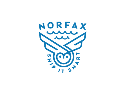 norfax cargo emblem logo logotype owl shipping sign smart