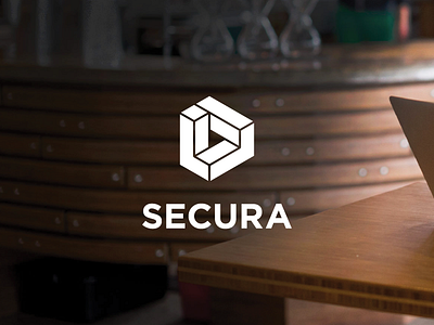 Secura hosting icon identity isometric logo modern secure