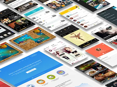 Some our works clean design flat ios 7 portal portfolio sites softeam ui ux web