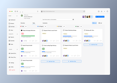 Tasky - Project Management: Dashboard dashboard saas ui