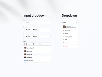 Dropdowns💥 account default design dropdown focesed input multi open profile project search search box select shot ui ux web website