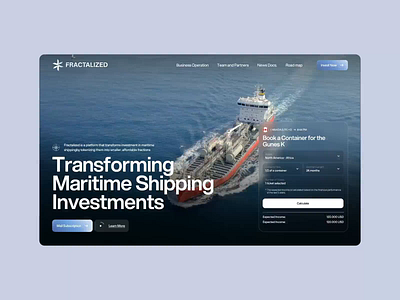 Maritime Shipping Website Project animation asset management brand clean eloqwnt interactive website investments platform investments portal investor landing page maritime shipping mobile project design real time asset shipping startup website thought through website ui ux web3 website website design