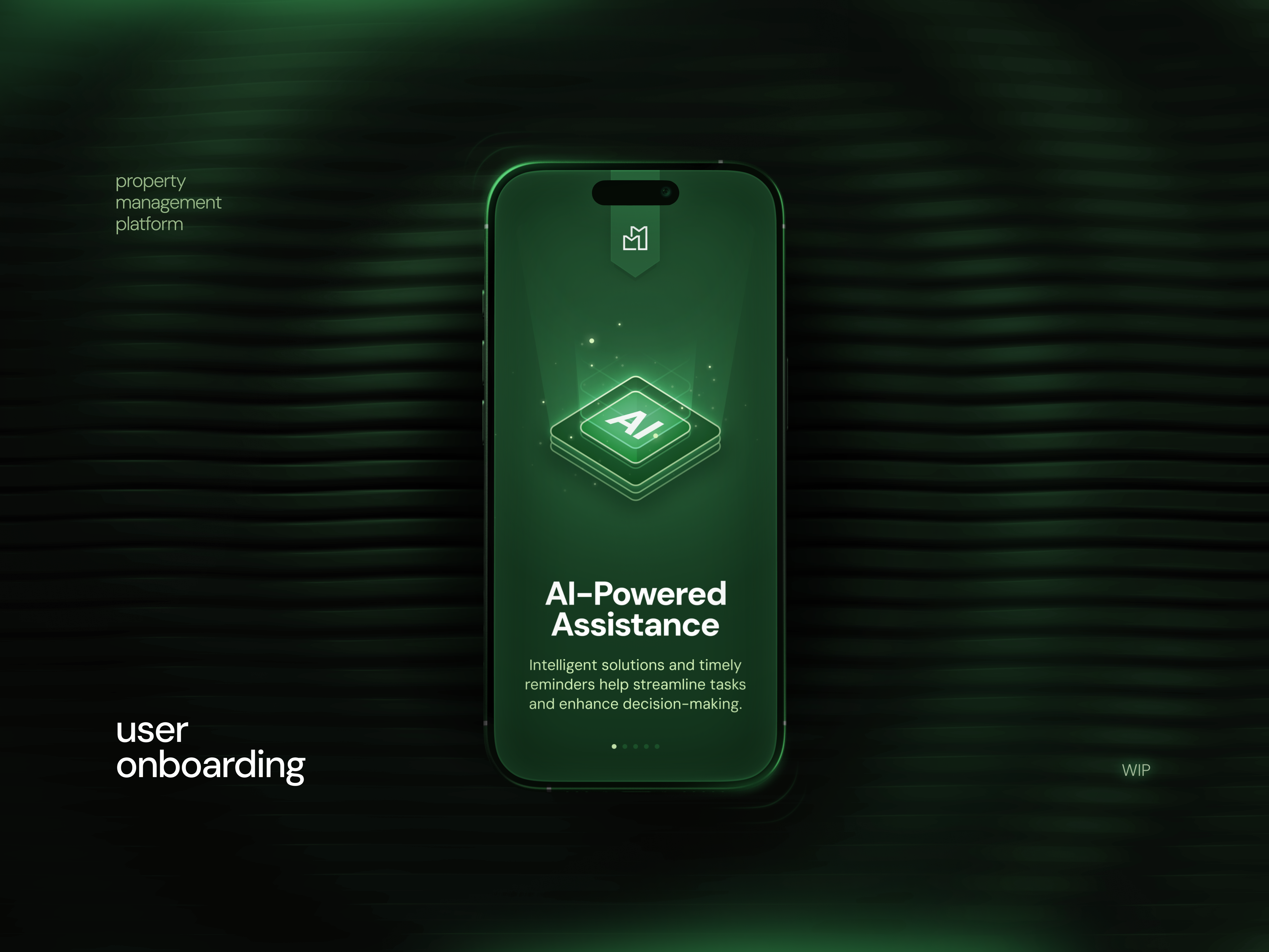 AI-Powered Assistance – Custom Onboarding illustration ai ai design app custom illustration dtail studio intelligent solutions mobile design mobile ui onboarding property management real estate real estate app splash screen ui ui design user onboarding wip