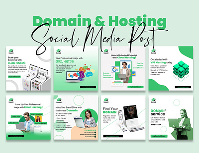 Domain/Hosting Social Media Post/Ad Design advertisement branding creative design design domain facebook post graphic design hosting illustration instagram post landing page logo marketing product design social media social media post design template ui web design