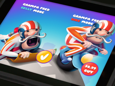 grampa select game illustration ios ipad menu