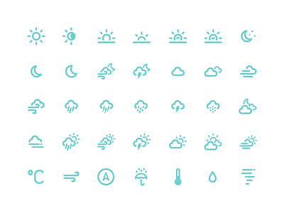 Weather Icons climate climatology cloud dripicons iconography icons iconset moon sun temperature weather