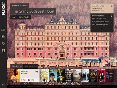 Fliks.co.uk cinema film movies responsive web design website