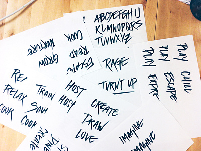 Brush pen & buzz words handwriting typography