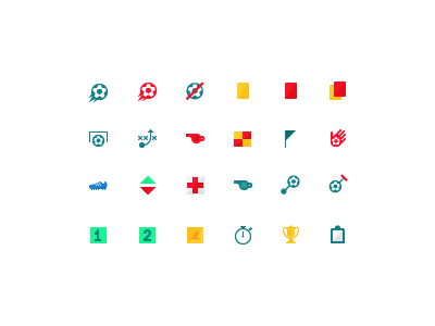 Icons for Yahoo Sports football geometric icons pixel soccer world cup yahoo