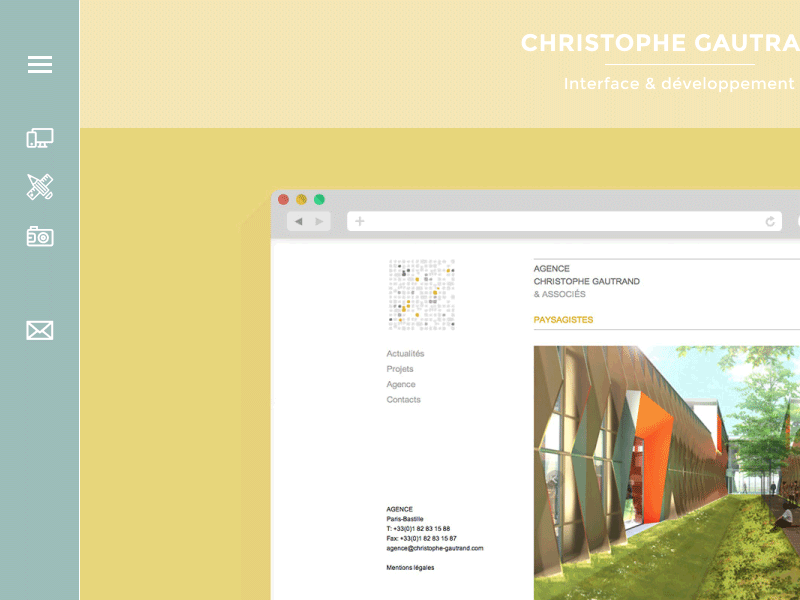 Work in progress : portfolio menu portfolio ui