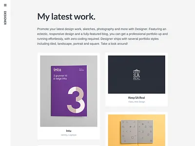 Designer WordPress Theme art design minimal photography portfolio projects theme wordpress