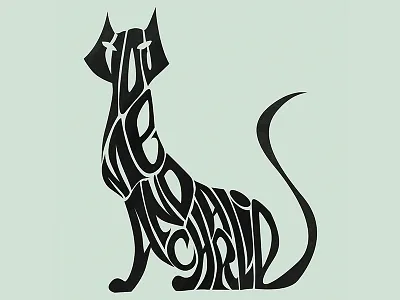 Cat typography cat illustration typography