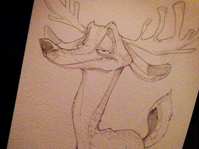Dribb Day4 character design deer doodle sketch a day