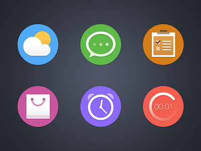 Icons alarm event icon message shop weather