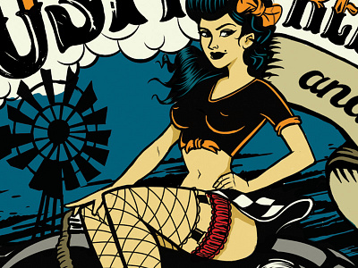 Rebels 1950s burlesque hot rods illustration old school posters