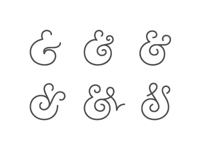 Wedding ampersands ampersand custom lettering outline type typography vector wedding