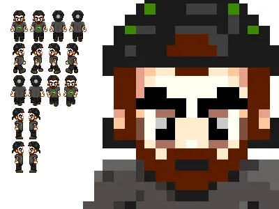 Sprite Sheet 16 bit illustration sprite video game