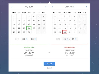 Date Picker calendar date flat interface month picker time tooltip ui web app year