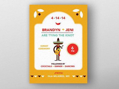 Mexico Wedding Invitation fiesta mexico wedding