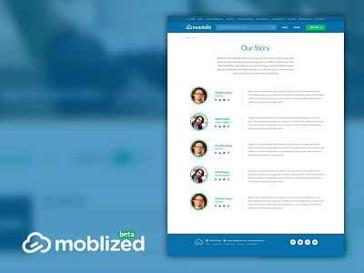 Our Story Page about app frontend moblized software story team