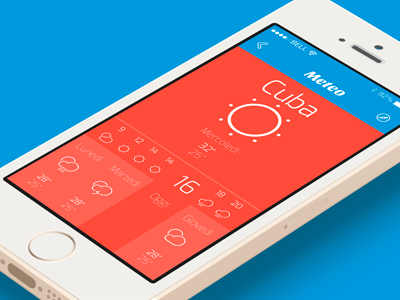 Cuba 4U App Concept - IOS - Meteo Page app apple design flat fresh icon ios7 iphone minimal mobile redesign simple