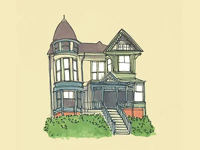 Victorian 1 house illustration victorian