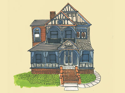 Victorian 3 house illustration victorian