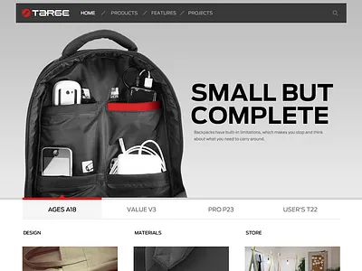 Targe Website Design backpack website