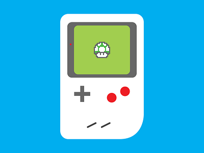 Game Night 1up flat gameboy icon mushroom nintendo pixels
