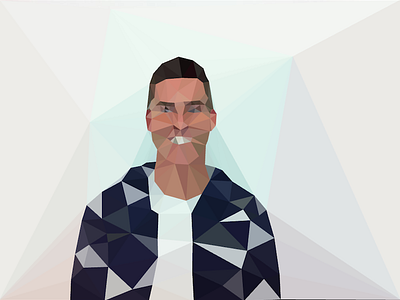 Poly Self Portrait art blue color hex poly polygon polygonal portrait self skin white