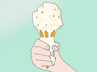 Hokey Pokey Melt children delicious eat food ice cream illustration kiwi melt melting summer yum