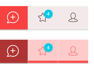 Tabs for a new social app am working on android blue color icon ios8 red social