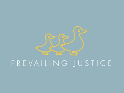 Prevailing Justice Logo Concept ducks ducks in a row futura logo