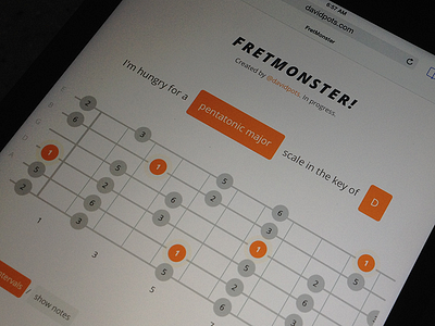20140724 Fretboard Orange chords fretboard grid guitar music notes orange scales