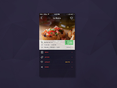 Business Details ios restaurants ui visualdesign