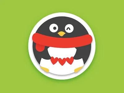 A Round Penguin heart penguin round