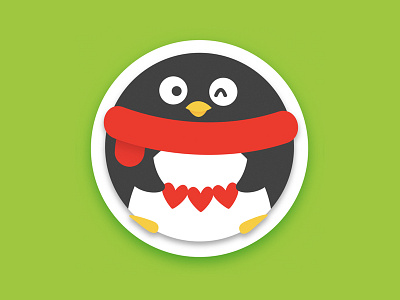 A Round Penguin heart penguin round